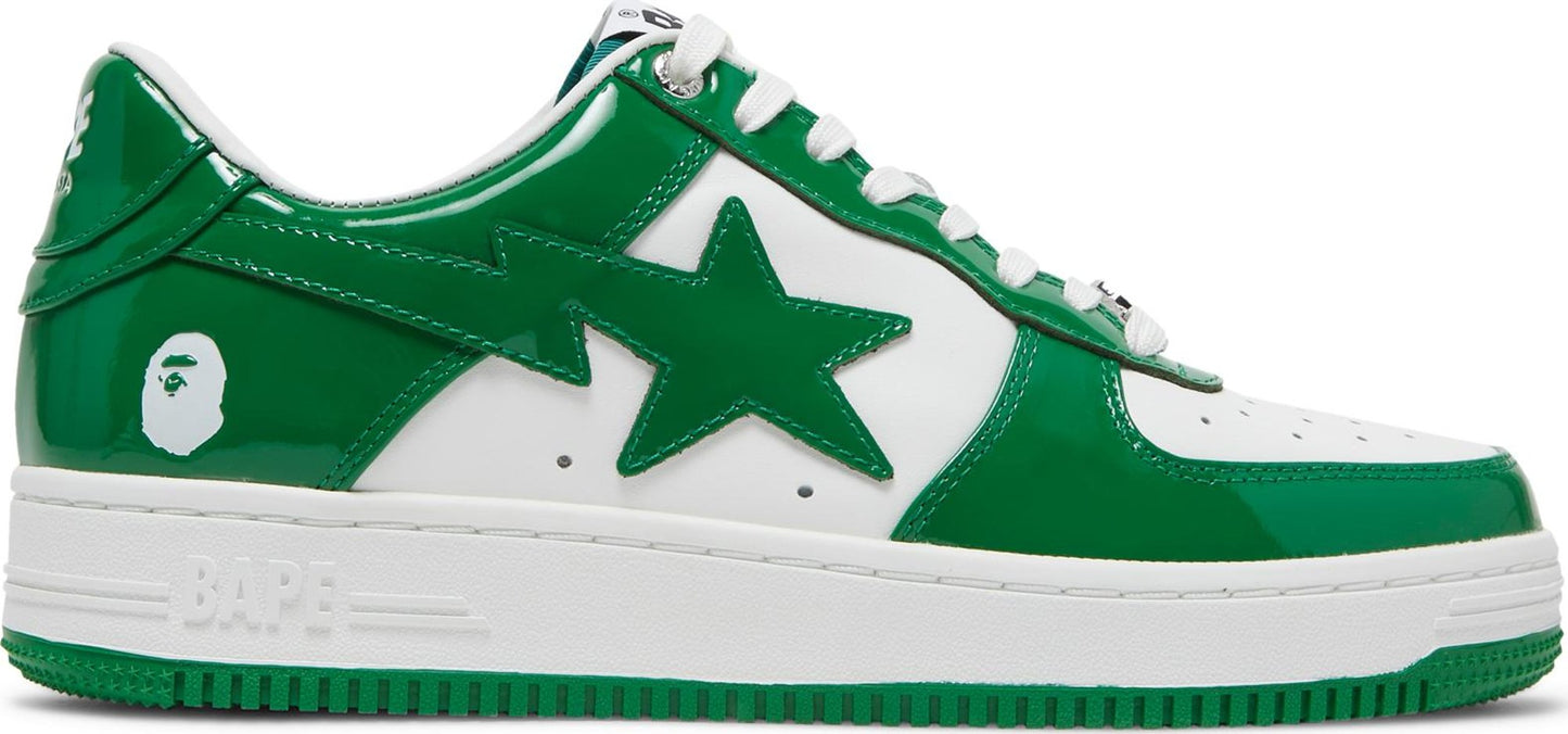 A Bathing Ape Bape Sta Patent Leather Green White