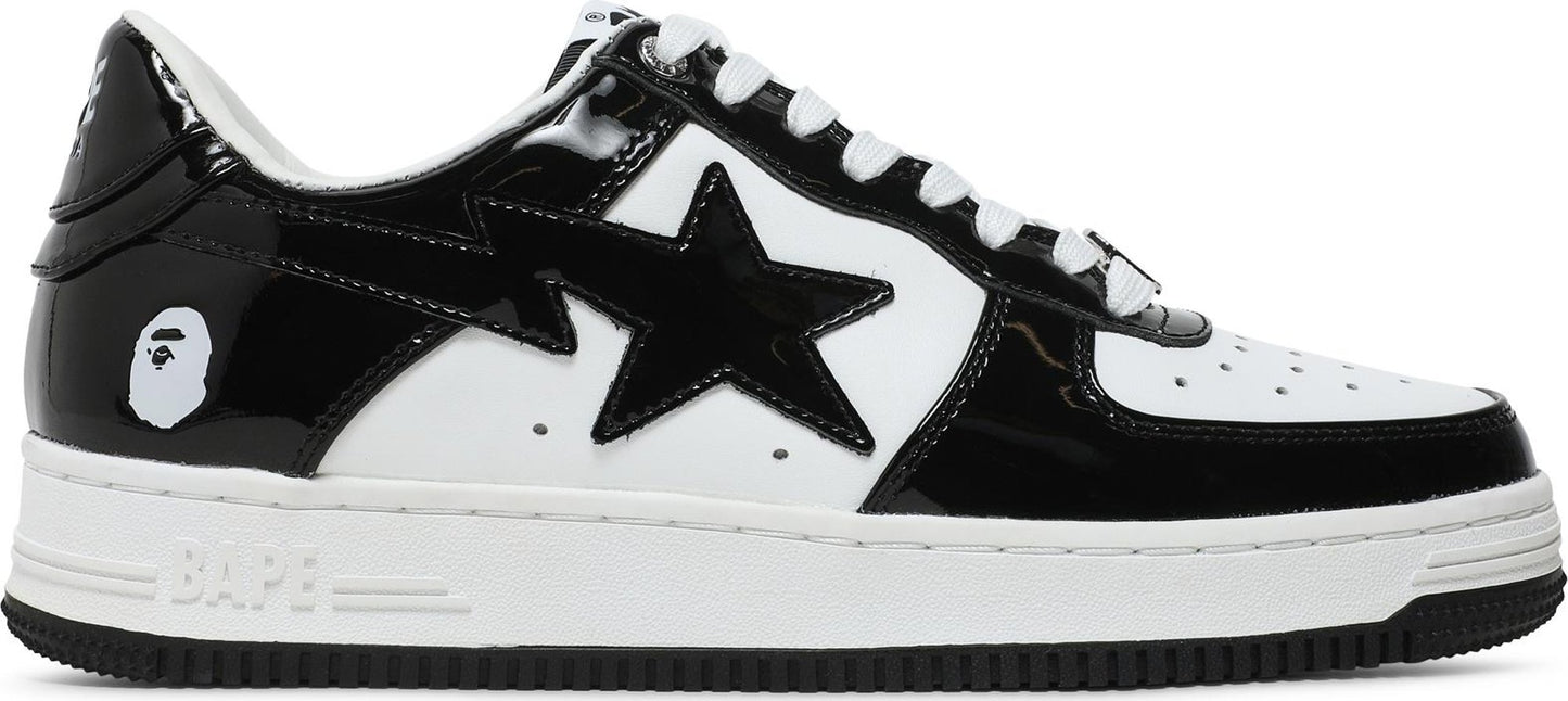 A Bathing Ape Bape Sta Patent Leather Black White