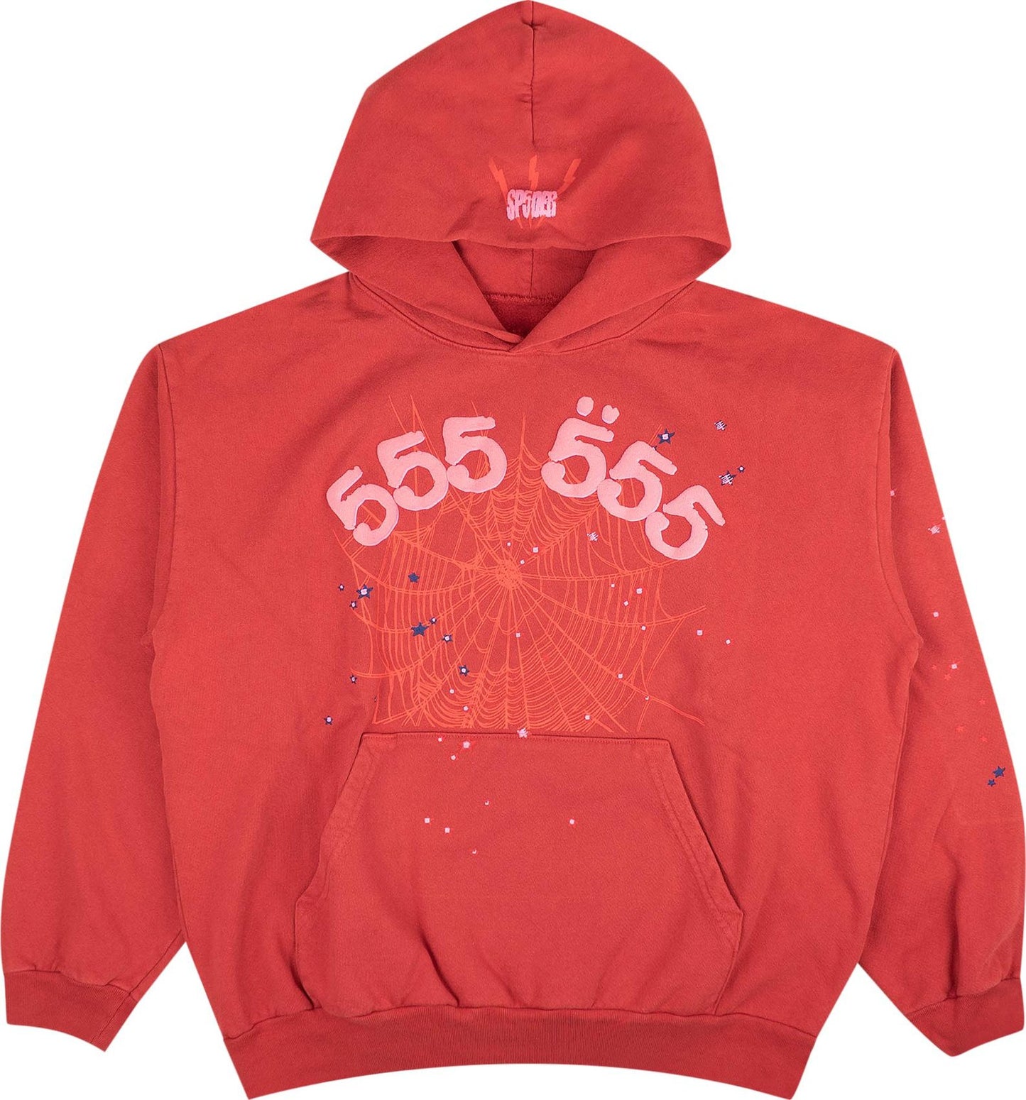 Sp5der Number 555 Hoodie 'Red'