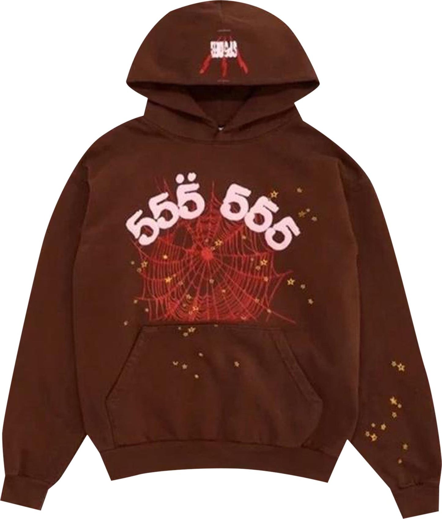 Sp5der Number 555 Hoodie 'Brown'